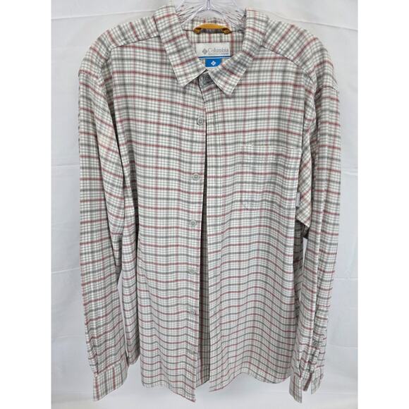 Columbia Vertex Mens Shirt Multicolor Plaid Short Sleeve L - Picture 1 of 9